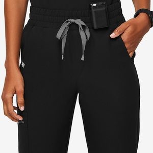 Figs Black Zamora High Waisted Jogger Pants Small Petite